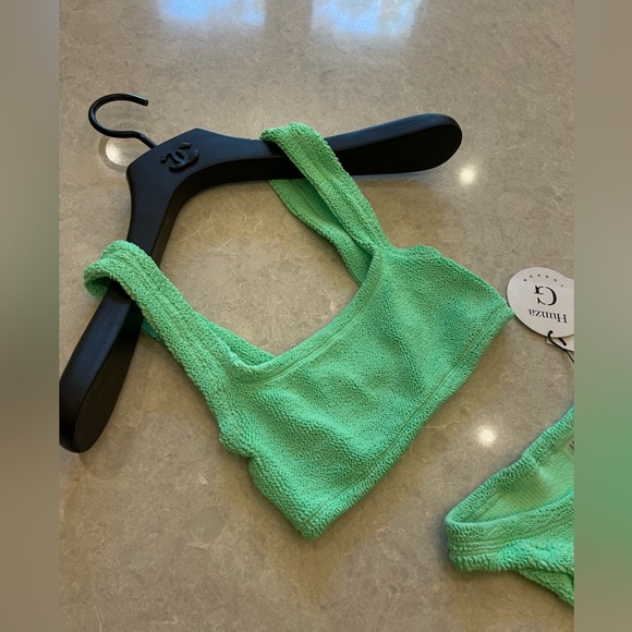 NEW Hunza G Lime Xandra Bikini SET in Neon Green One Size - Picture 8 of 16